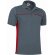 Polo Thunder manga corta bicolor piqué algodón poliéster 220g Gris cemento-rojo loto