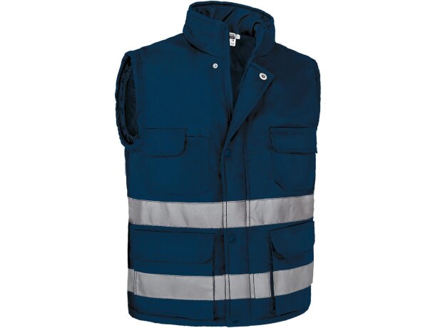 Chaleco promocional Tasmania acolchado con bolsillos azul marino detalle 1