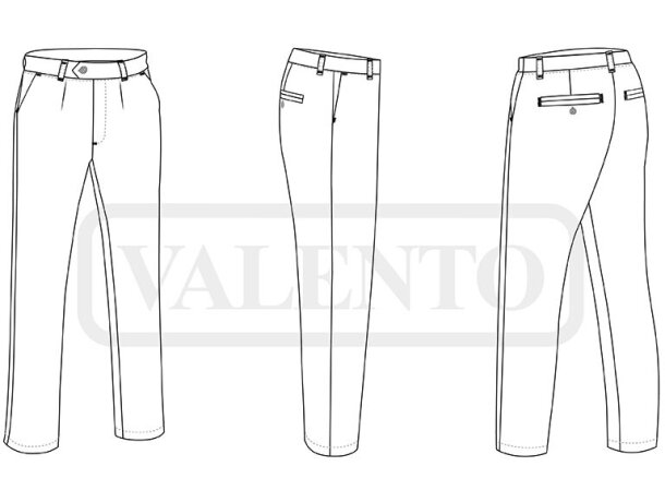 Pantalón de vestir Damon con pinzas y tejido sarga profesional detalle 2