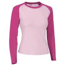 Camiseta manga larga de mujer combinada 200 gr Valento personalizada azul claro Camiseta manga larga de mujer combinada 200 gr Valento personalizada azul claro