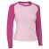 Camiseta manga larga de mujer combinada 200 gr Valento personalizada rosa
