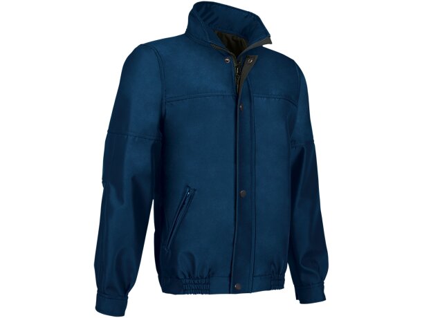 Cazadora Maidu softshell tres capas cortavientos azul negro detalle 5