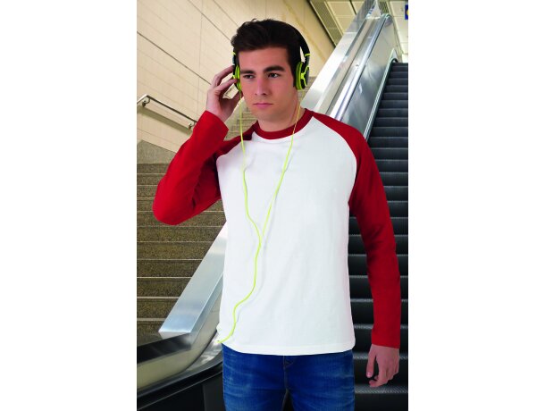 Camiseta manga larga de hombre combinada 200 gr Valento