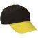 Gorras bicolor de 100% algodón 180 g/m2 Promotion Negro/amarillo fluor