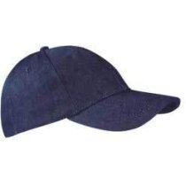 Gorra hecha en tejido denim y cierre de velcro ajustable Valento con logo azul