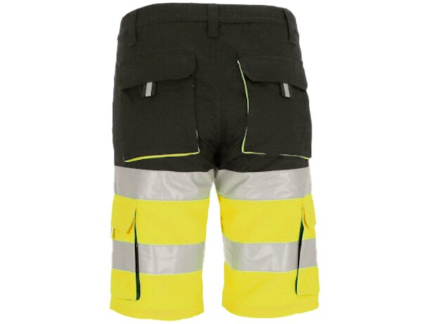 Bermuda alta visibilidad Brandon bicolor con cintas reflectantes detalle 4
