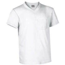 Camiseta cuello de pico Valento 160 gr Valento grabada blanca