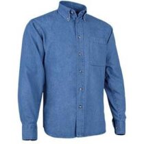 Camisa de hombre manga larga tejido vaquero Valento azul Camisa de hombre manga larga tejido vaquero Valento azul
