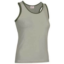 Camiseta De Tirantes De Mujer Ribete Combinado Valento Beige