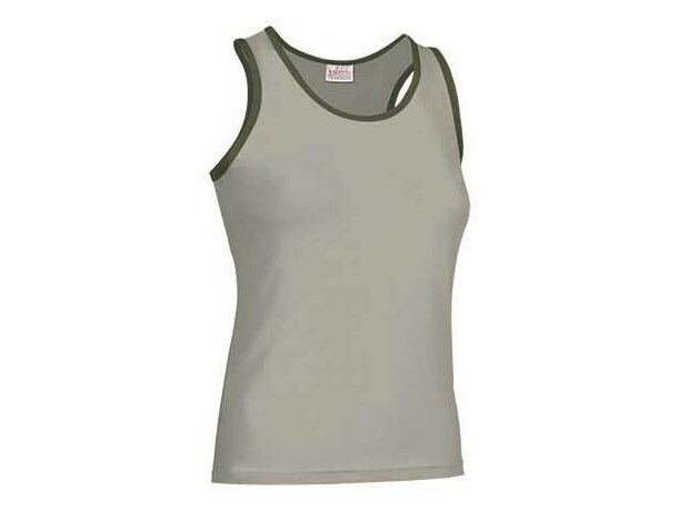 Camiseta de tirantes de mujer ribete combinado Valento beige Camiseta de tirantes de mujer ribete combinado Valento beige