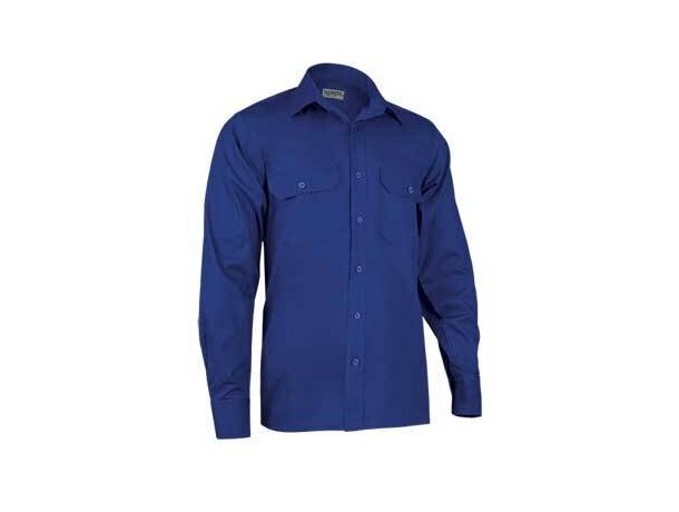 Camisa de hombre de trabajo manga larga Valento azul royal personalizado