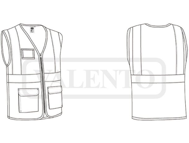 Chaleco ligero alta visibilidad Bridge con cintas reflectantes detalle 1