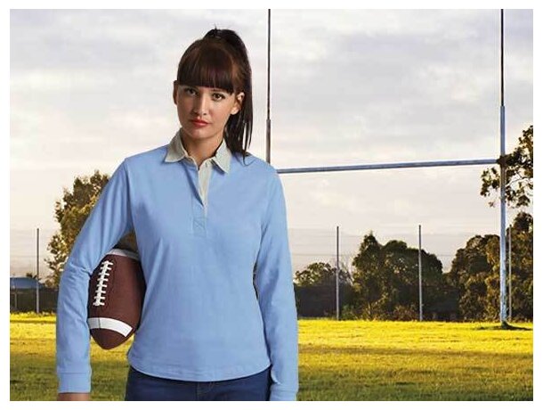 Polo de mujer manga larga liso Valento barato