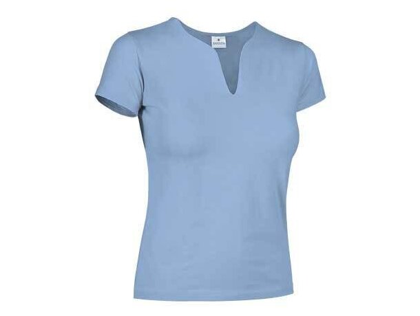 Camiseta de mujer ajustada 190 gr Valento merchandising azul claro Camiseta de mujer ajustada 190 gr Valento merchandising azul claro