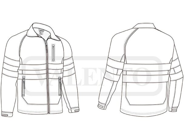 Chaqueta reflectante poliéster-elastano tejido bi-elástico cortavientos detalle 1