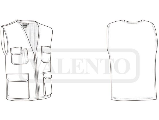 Chalecos laborales bajo recto poliéster-algodón 75 g/m2 detalle 1
