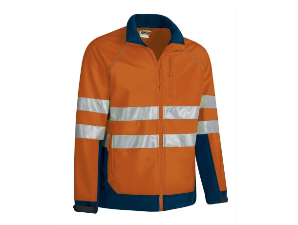 Chaqueta Tacoma softshell alta visibilidad bandas reflectantes detalle 5