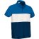 Polo manga corta Varsity en poliéster técnico transpirable Azul royal/blanco/azul marino orión