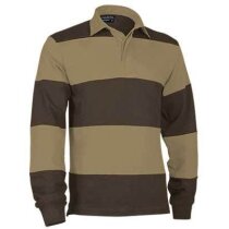 Polo unisex manga larga Valento marron con logo