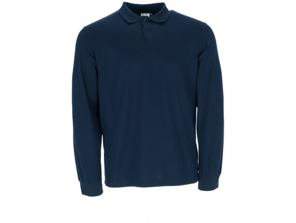 Polo de manga larga de marca de poliéster 200 g/m2 Darwin detalle 2