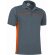 Polo Thunder manga corta bicolor piqué algodón poliéster 220g Gris cemento-naranja fiesta