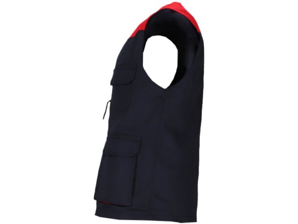 Chaleco trabajo ligero Thunder bicolor multibolsillos detalle 3
