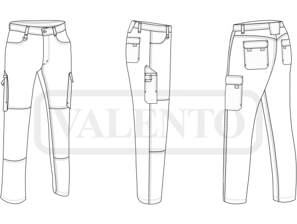 Pantalones laborales bicolor poliéster-algodón Dynamite detalle 1