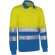 Polo alta visibilidad Snake manga larga bicolor certificado Amarillo fluor/azul royal