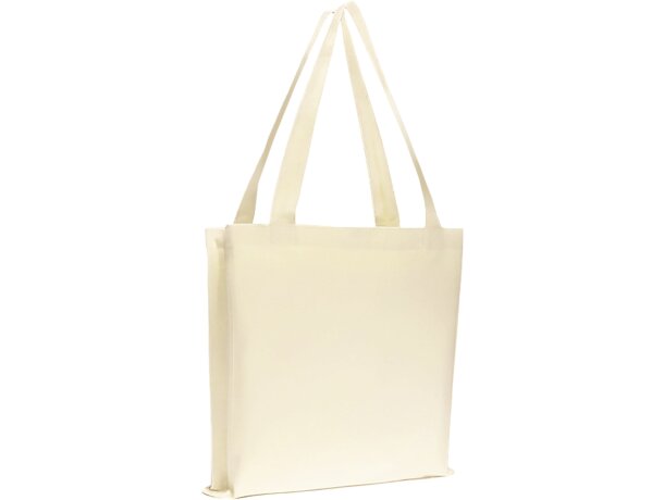 Bolsa de algodón natural Laura con compartimentos y cremallera detalle 1