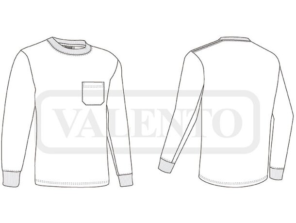 Camiseta manga larga con bolsillo Bear de Valento 160 gr Valento detalle 1