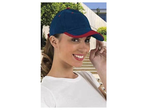 Gorra de 6 paneles con visera combinada Valento