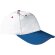 Gorra de béisbol valento sandwich con logotipo personalizable Blanco/azul royal/rojo loto