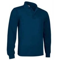 Polo Eolo azul marino piqué manga larga mixto