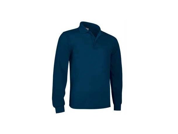 Polo poliester algodón fino Valento personalizado azul