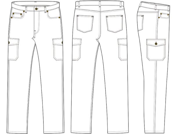 Pantalón vaquero Cleveland multibolsillos denim prelavado detalle 1
