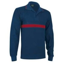 Polo de manga larga franja naranja Valento para empresas azul Polo de manga larga franja naranja Valento para empresas azul