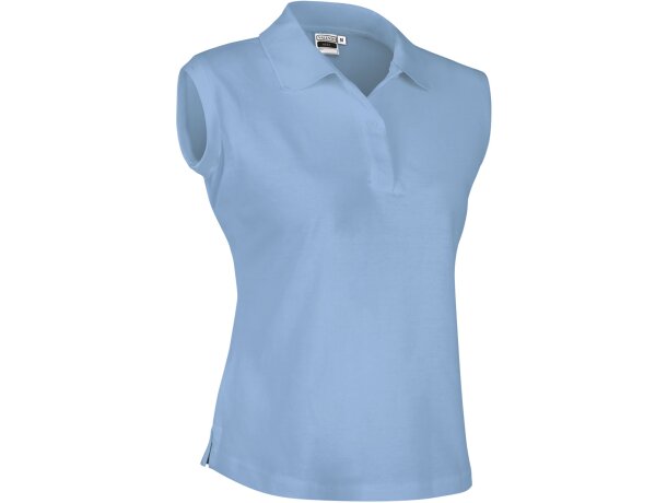 Polo publicitario Vega sin mangas algodón piqué mujer detalle 5