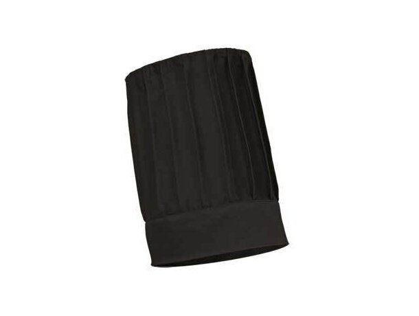 Gorro de chef para restaurante con rejilla Valento negro personalizada