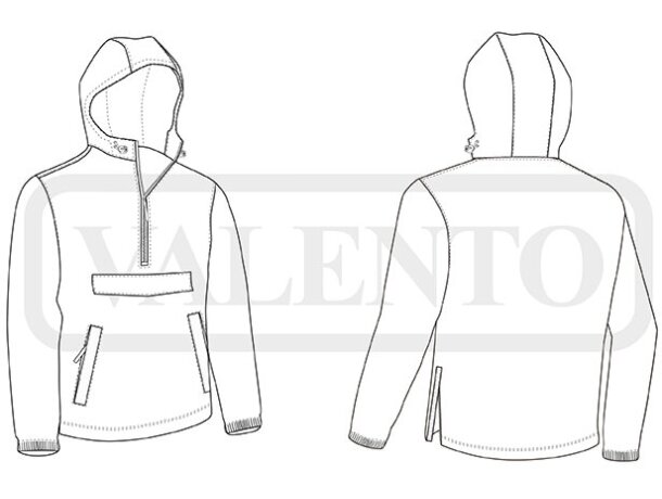 Anorak Oak impermeable con tejido Ottoman y polar interior detalle 1