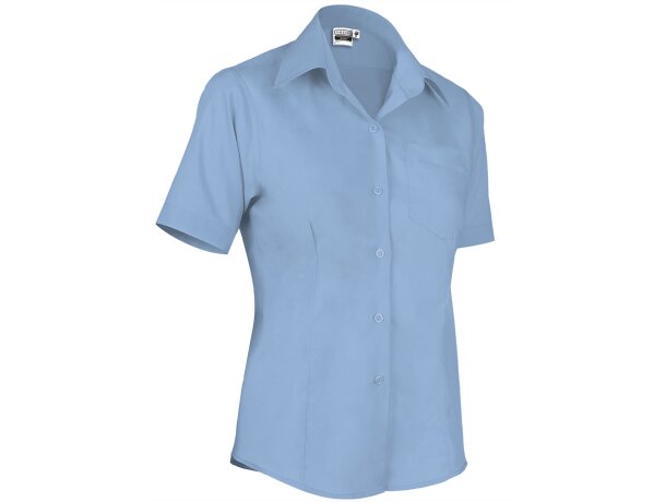Camisa Star popelín manga corta mujer con bolsillo y acabados detalle 5