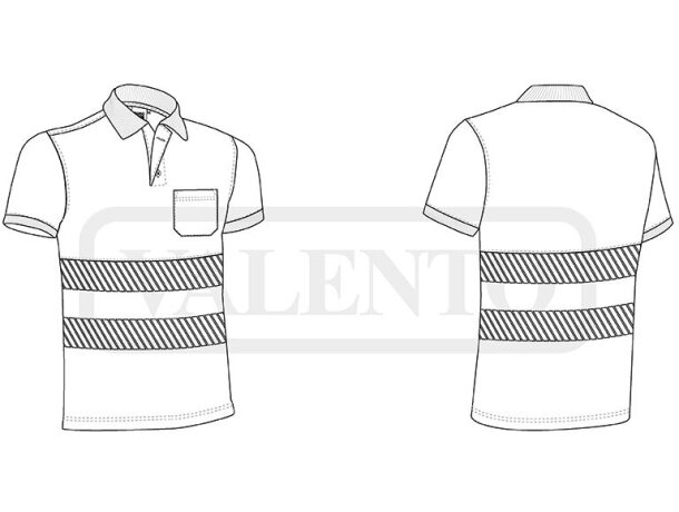 Polo alta visibilidad manga corta Thurso poliéster técnico detalle 1
