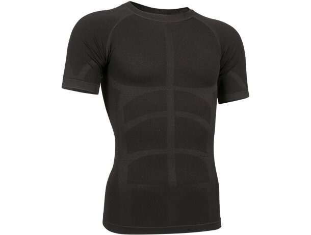Camiseta segunda piel Coldasy seamless negra transpirable detalle 5