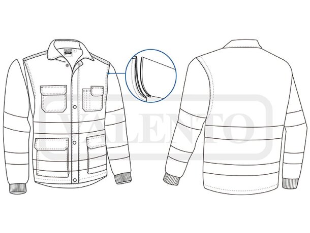 Chaqueta desmontable alta visibilidad Preston azul marino detalle 1