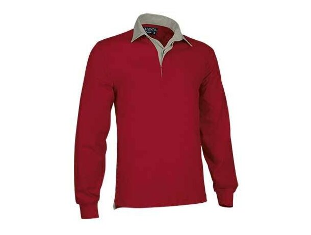 Polo unisex manga larga liso Valento rojo barato