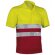 Polo de poliester bicolor con botones y bandas reflectantes Valento arena