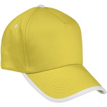 Gorra básica ribete blanco Valento amarilla barata