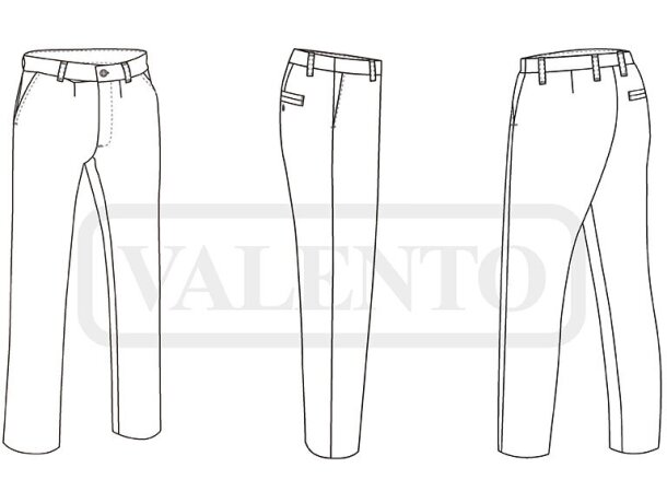 Pantalón de vestir Kent Valento con pinzas para hostelería detalle 1