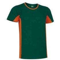 Camiseta manga corta combinada 160 gr Valento Valento verde naranja barata