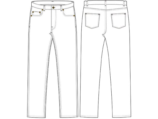 Pantalón vaquero Tristan azul denim egeo con costuras reforzadas detalle 1