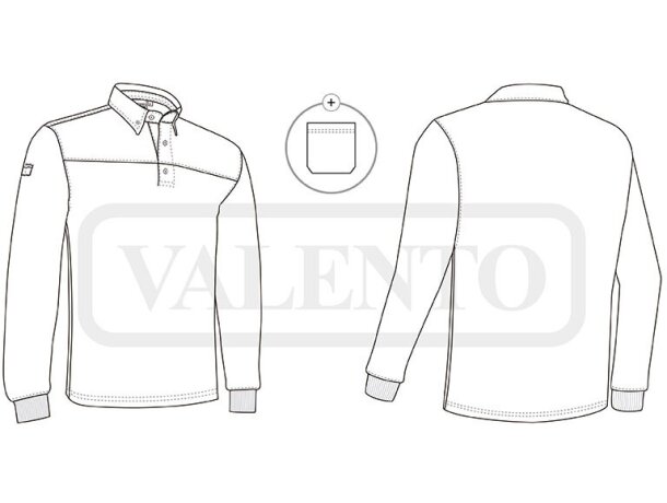 Polo de manga larga personalizado poliéster 220 g/m2 Hurricane detalle 1